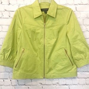 KASPER / lime green 3/4 sleeve blazer